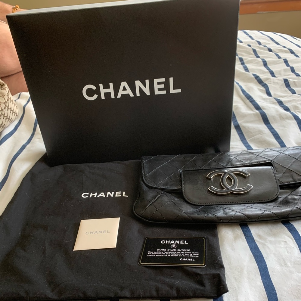 Chanel black clutch
